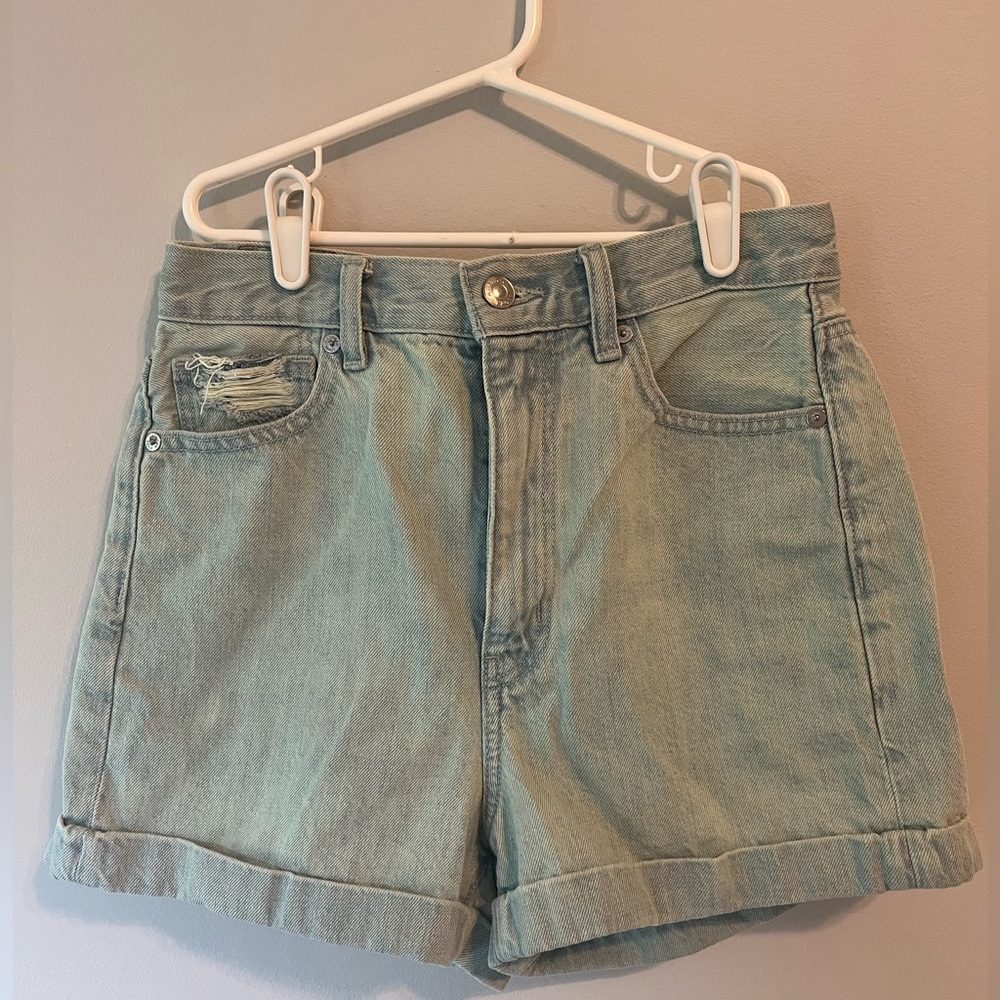 American Eagle Blue Denim High Rise Mom Short